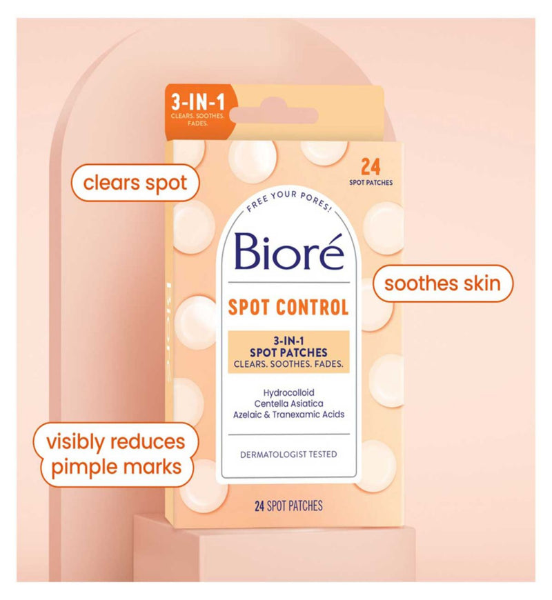 Biore 3-in-1 spot control patches 24s, imported from the UK