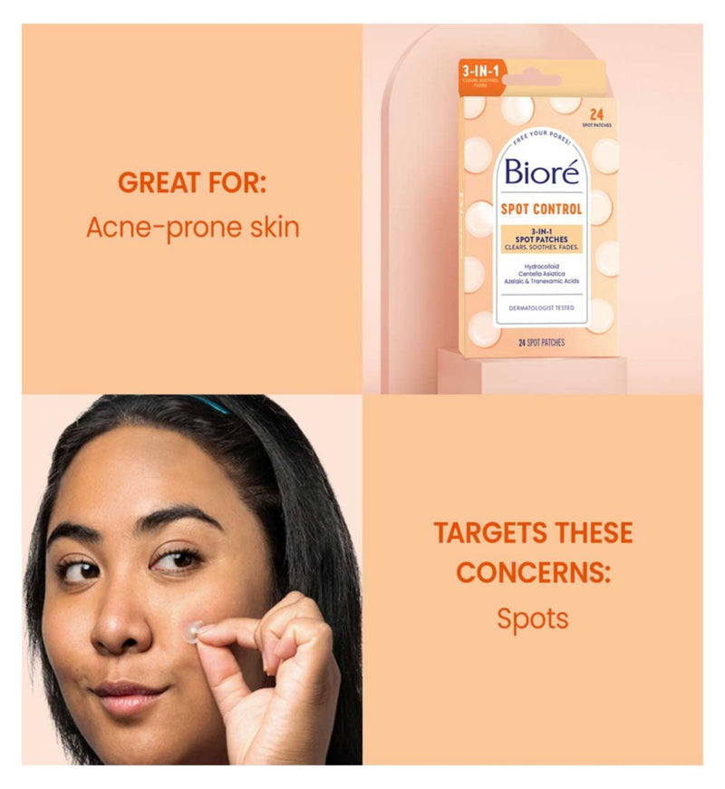 Biore 3-in-1 spot control patches 24s, imported from the UK