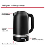 KitchenAid matte black 1.7L kettle - British product