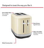 KitchenAid Manual Control 2 Slice Toaster in Almond Cream - British product