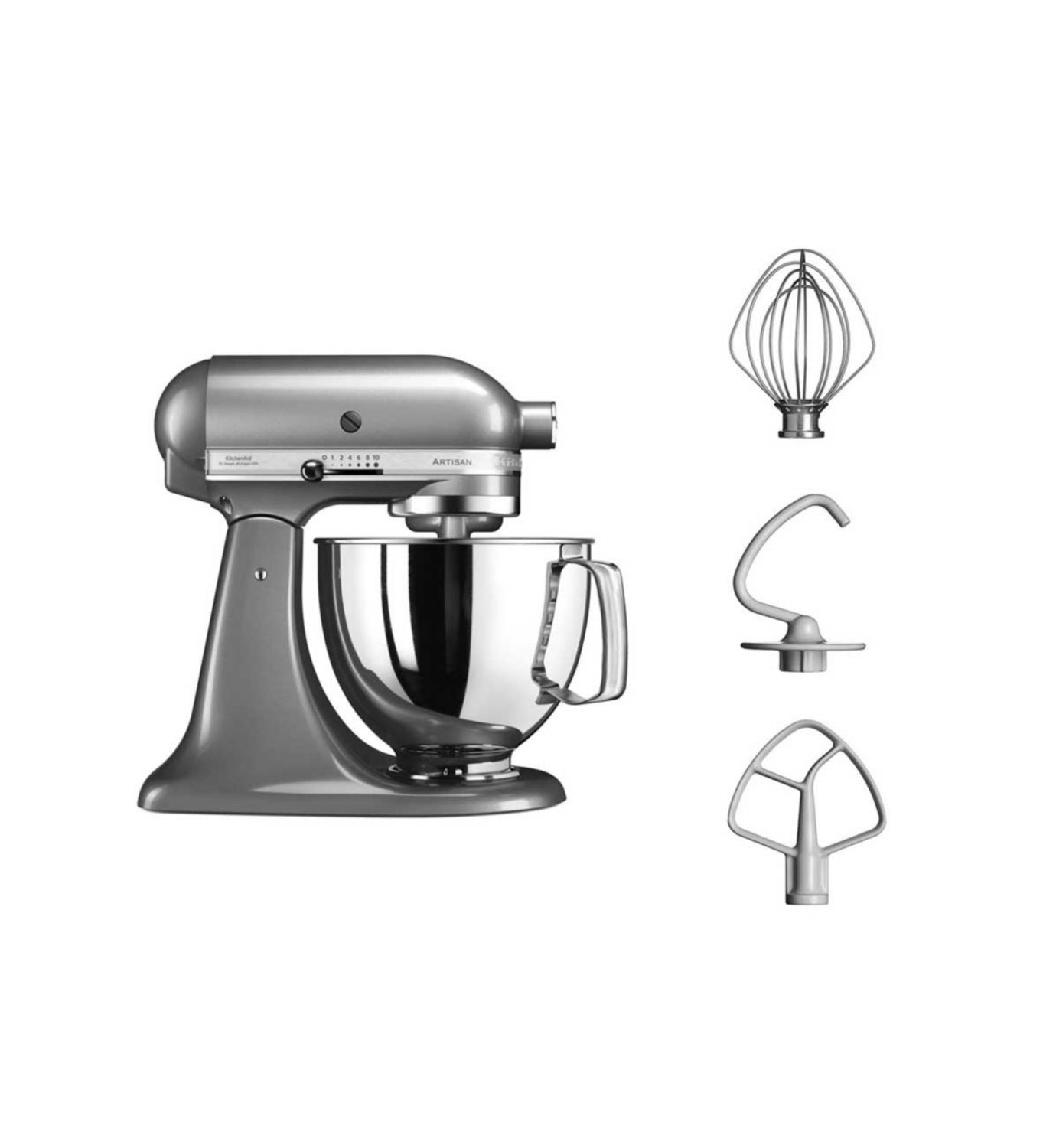 KitchenAid 125 Artisan stand mixer in Contour Silver - British product