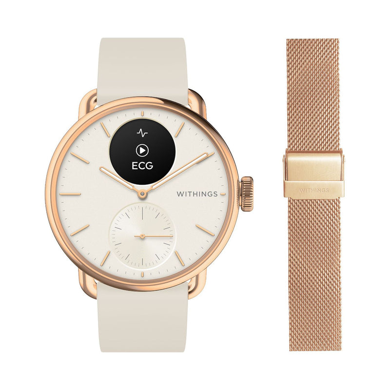 Withings Scanwatch 2 38mm pink Milanese band, imported from the UK