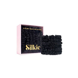 Silkie mulberry silk scrunchies Midnight 6 pack, imported from the UK