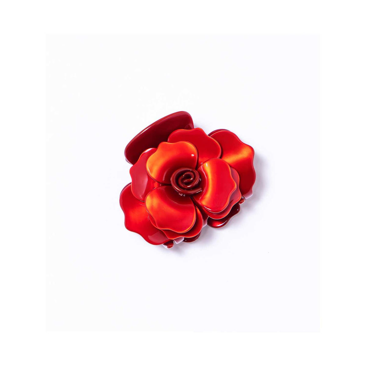 Silkie Camellia claw clip in Rouge - British product