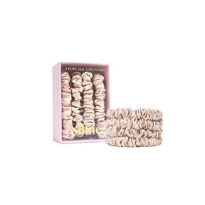 Boots Silkie Skinny Silks 100% Mulberry Silk Scrunchies Champagne 4 Pack- Buy online at McGrocer