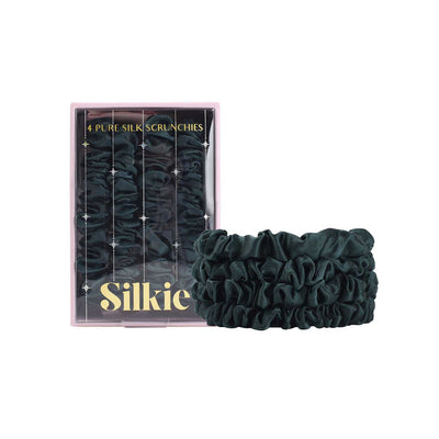 Boots Silkie Skinny Silks 100% Mulberry Silk Scrunchies Emerald 4 Pack- Buy online at McGrocer
