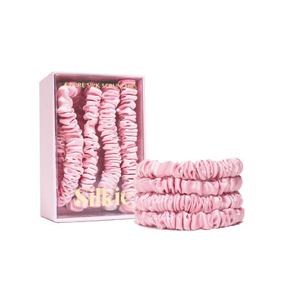 Boots Silkie Skinny Silks 100% Mulberry Silk Scrunchies Pink Sorbet Hair Ties 4S- Buy online at McGrocer