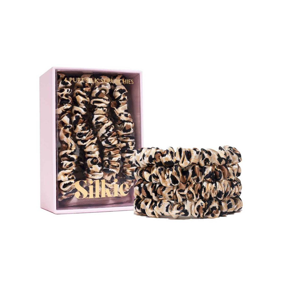 Silkie mulberry silk skinny scrunchies Savannah 4 pack, UK version