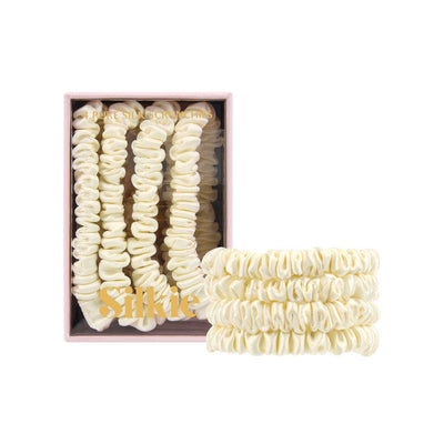 Boots Silkie Skinny Silks 100% Mulberry Silk Hair Scrunchies Soft Serve 4 Pack- Buy online at McGrocer