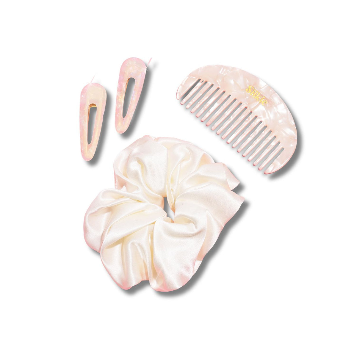 Silkie Moonstone Set with scrunchie, comb and clips, UK version