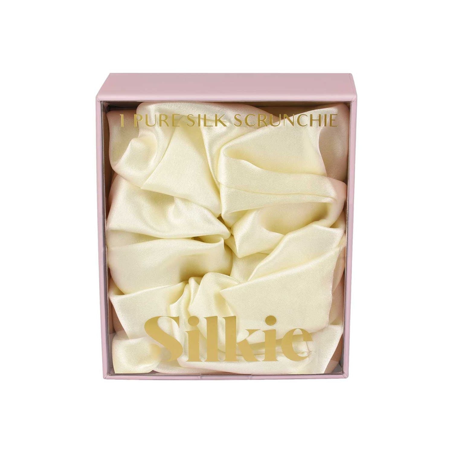 Silkie mulberry silk scrunchie pearl oversized - British product
