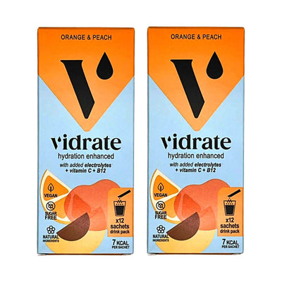 Boots ViDrate Orange & Peach Hydration Sachets - 2 x 12 Sachets Bundle- Buy online at McGrocer