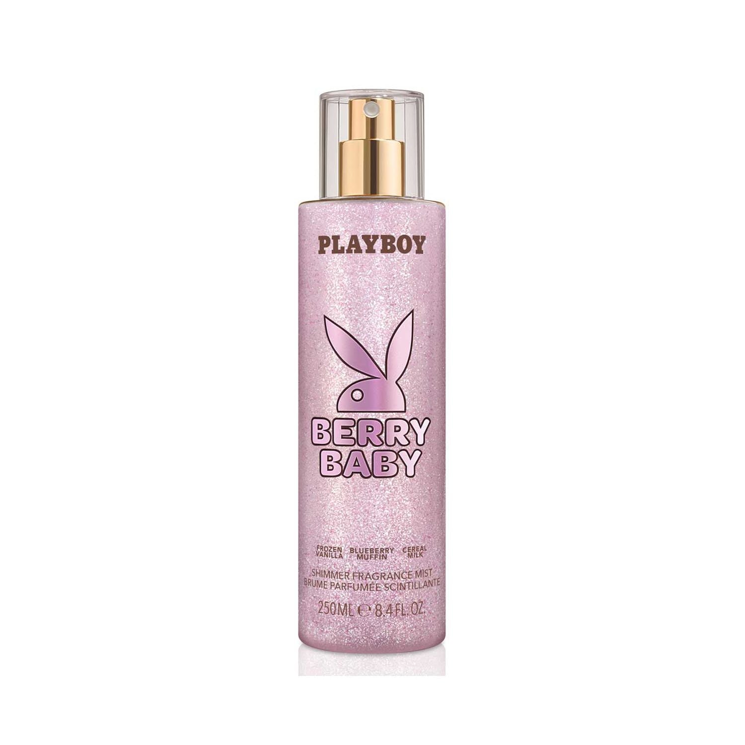 Playboy Berry Baby shimmer fragrance mist 250ml, imported from the UK