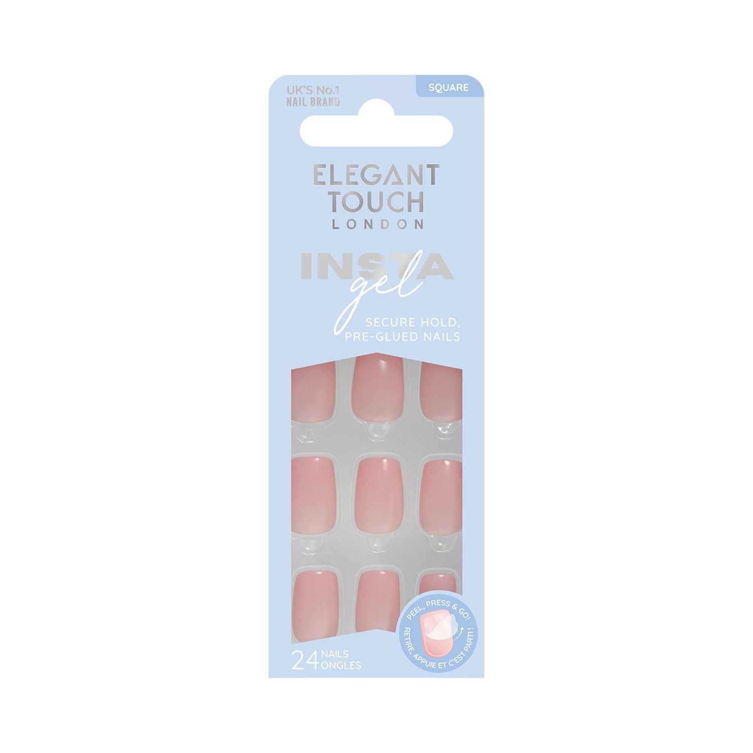 Elegant Touch pre-glued nails Silk Petal, UK version