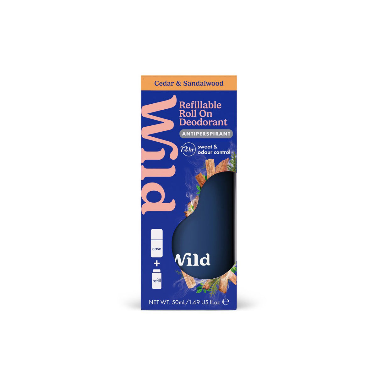 Wild antiperspirant deodorant Sandalwood Cedar refill 50ml - British product