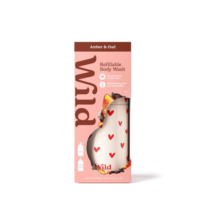 Wild Love Heart Body Wash with Amber & Oud Refill (British brand)