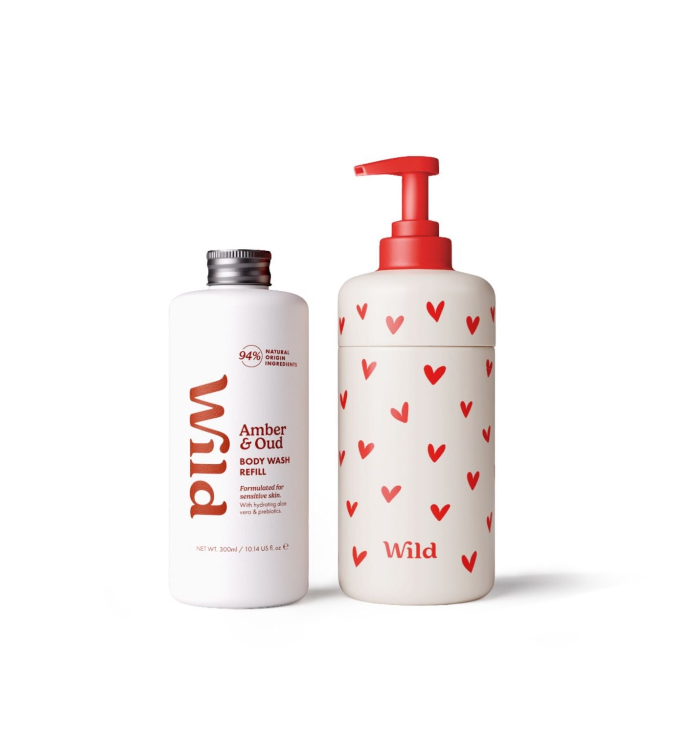 Wild Love Heart Body Wash with Amber & Oud Refill (British brand)