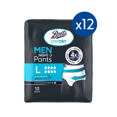 Boots Boots Staydry Men Night Pants Large (120 Pants)- Buy online at McGrocer