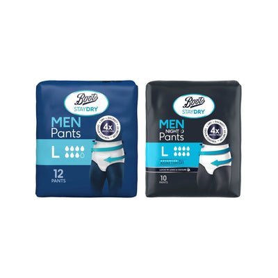 Boots Boots Staydry Men Day and Night Pants Duo Pack Large 22 Pants- Buy online at McGrocer