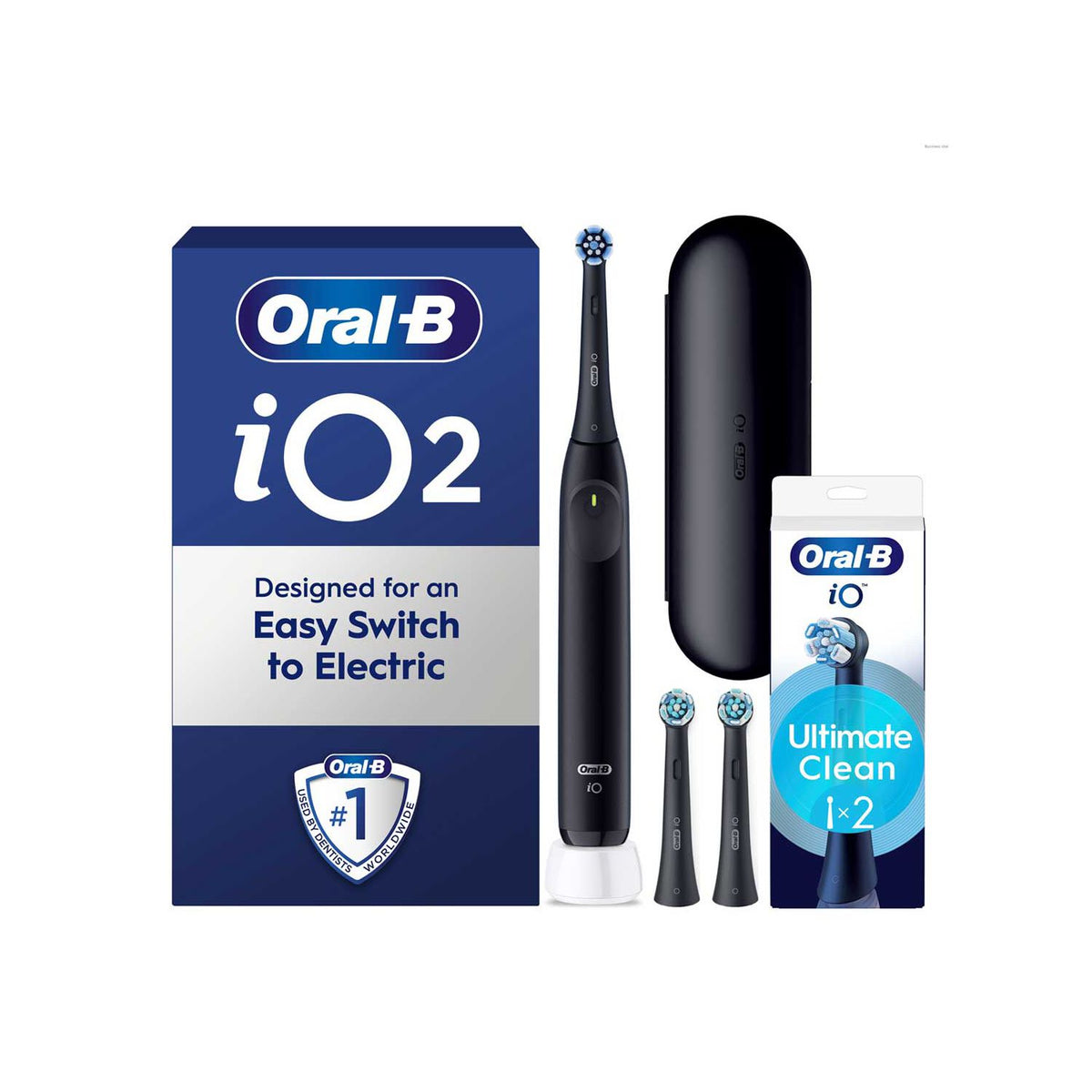Oral-B iO2 Night Black electric toothbrush bundle - British product
