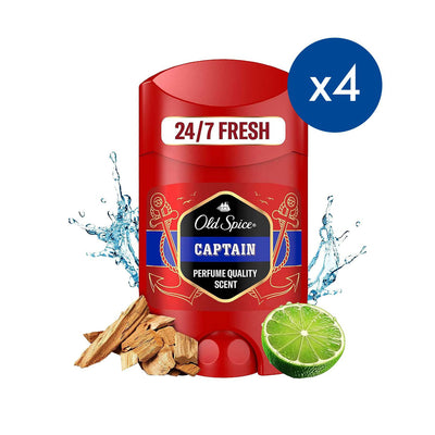 Boots Old Spice Captain Deodorant Stick Bundle - 4 x 50ml- Buy online at McGrocer