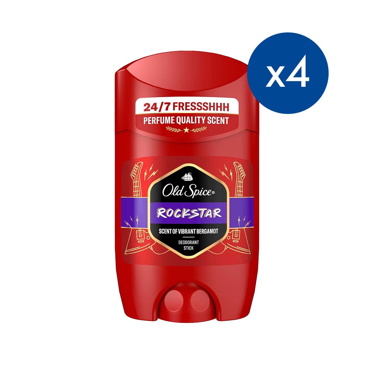 Old Spice Rockstar deodorant stick bundle 4x50ml, imported from the UK