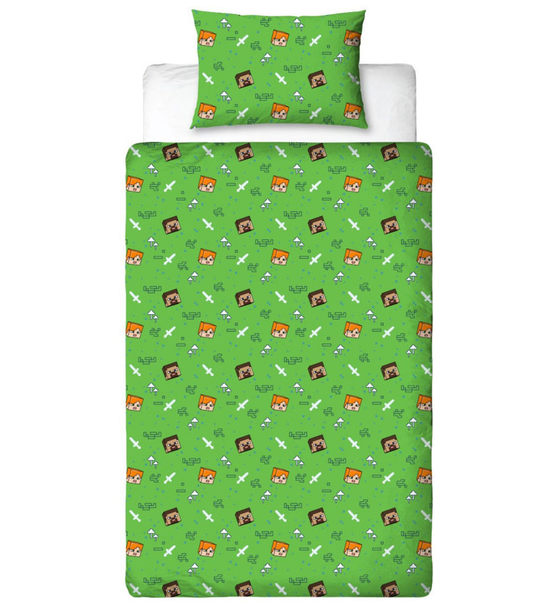 Minecraft single duvet set with Steve and Alex design (British brand)