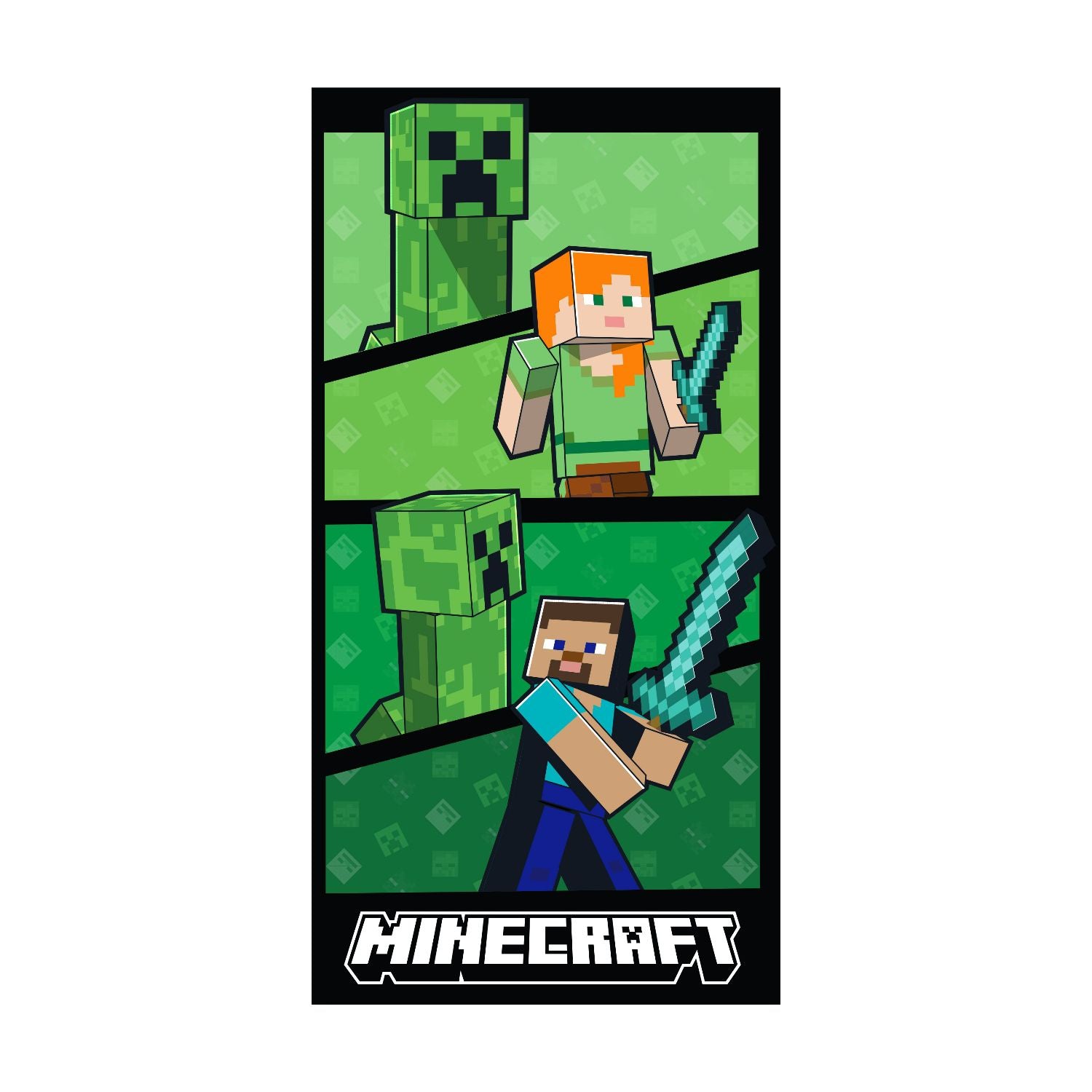 Minecraft themed towel 70x140cm - British product