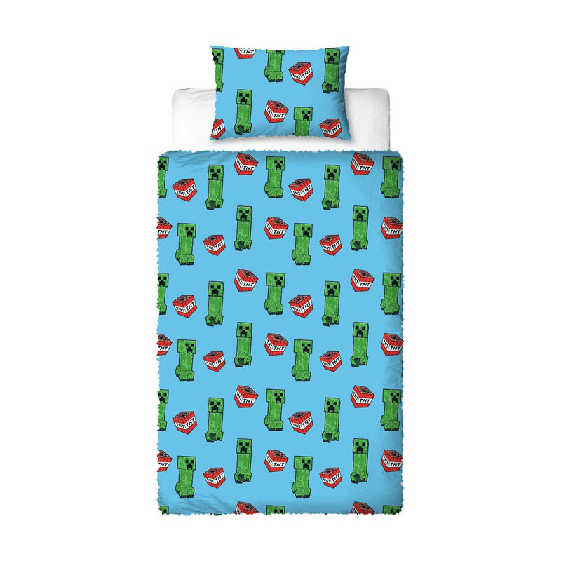 Minecraft fleece duvet set single bed reversible - British product