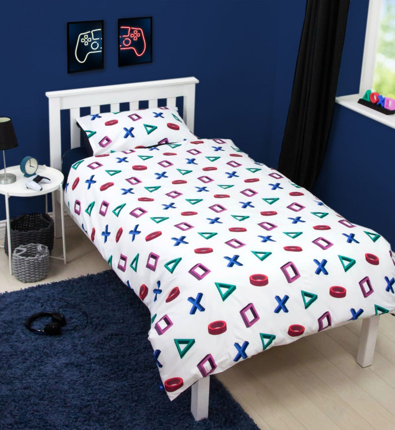 Sony PlayStation single duvet cover set with reversible design (British brand)