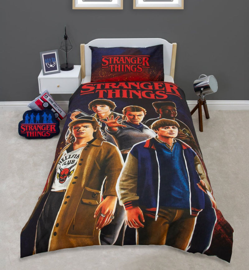 Stranger Things Flames single panel duvet cover set, imported from the UK
