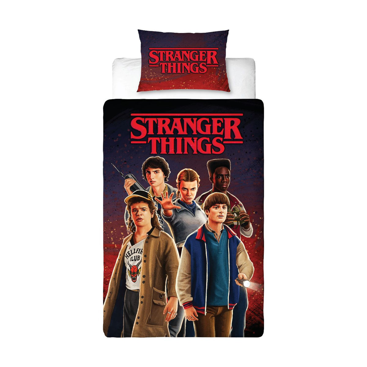 Stranger Things Flames single panel duvet cover set, imported from the UK