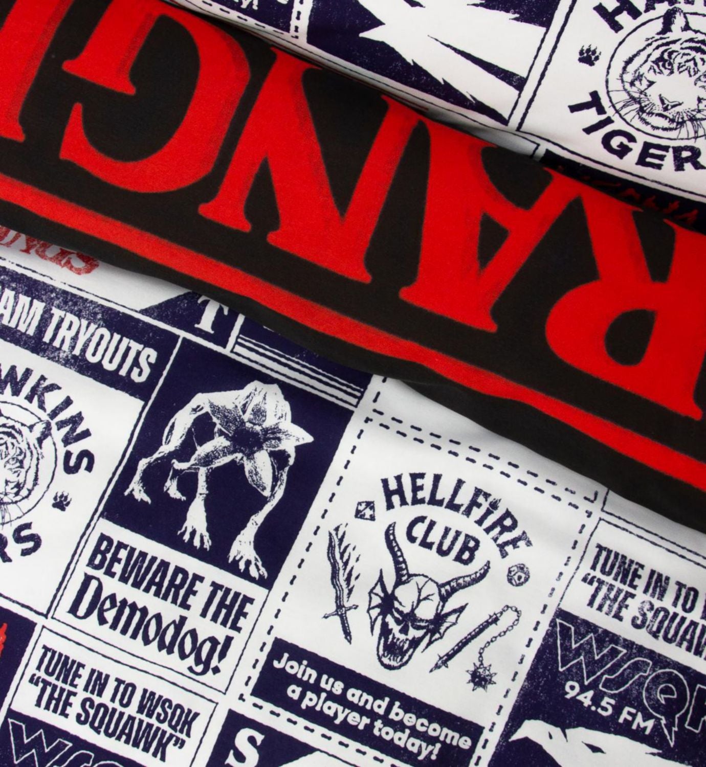 Stranger Things Flames single panel duvet cover set, imported from the UK