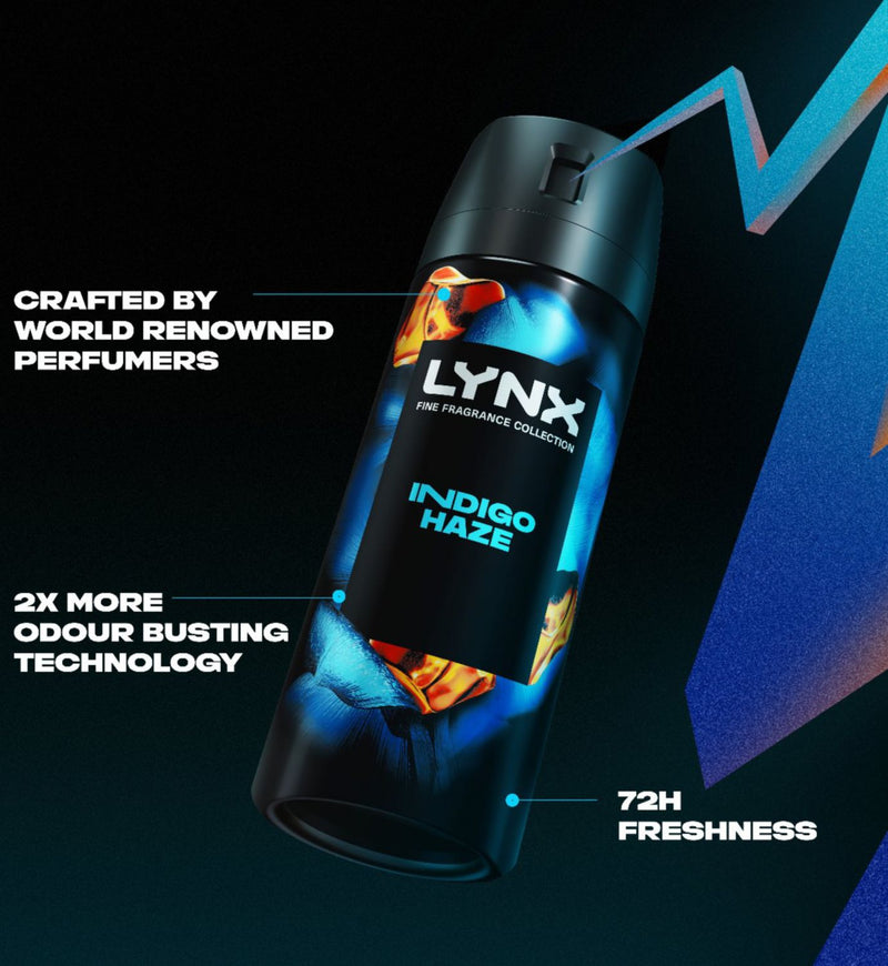 Lynx Indigo Haze premium body spray 150ml - British product