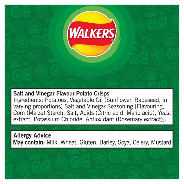 Walkers Salt & Vinegar Multipack Crisps   6 per pack GOODS M&S   