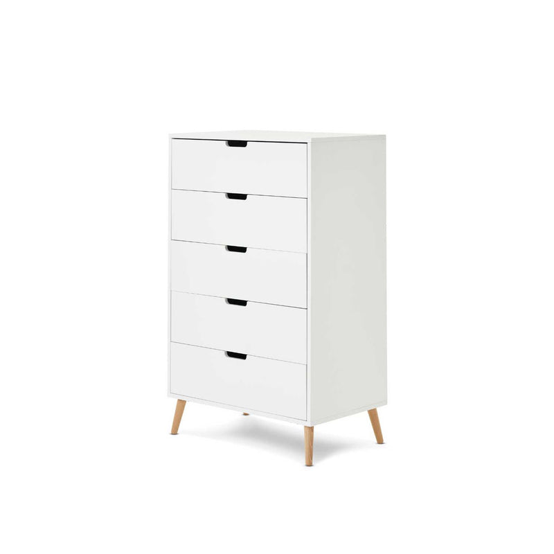 Obaby Maya tallboy in white and natural (British brand)