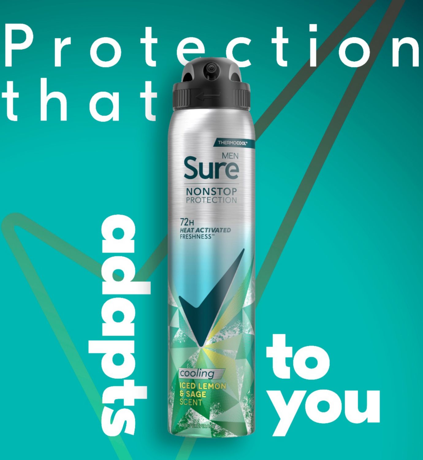 Sure men's deodorant spray Iced Lemon & Sage 250ml, UK version
