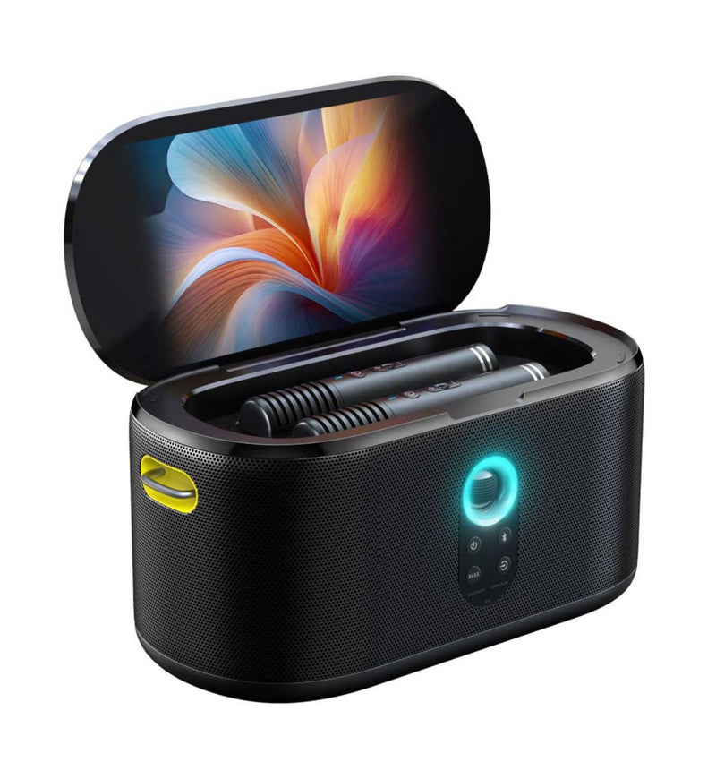 Ikarao Shell S1 smart multimedia speaker with touchscreen and microphones, imported from the UK