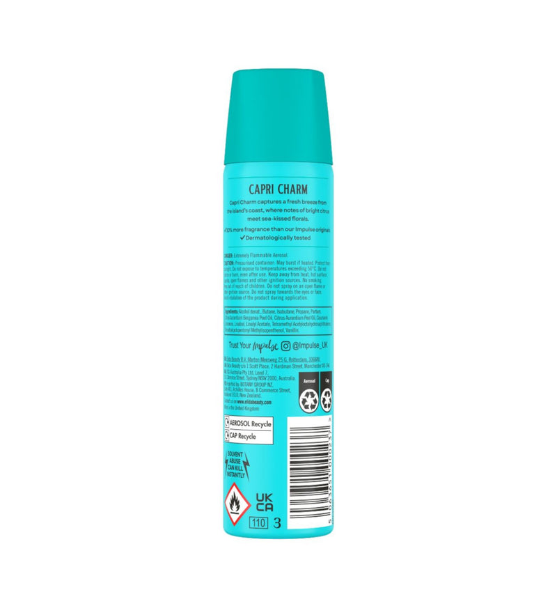 Impulse Capri Charm body spray 75ml (British brand)