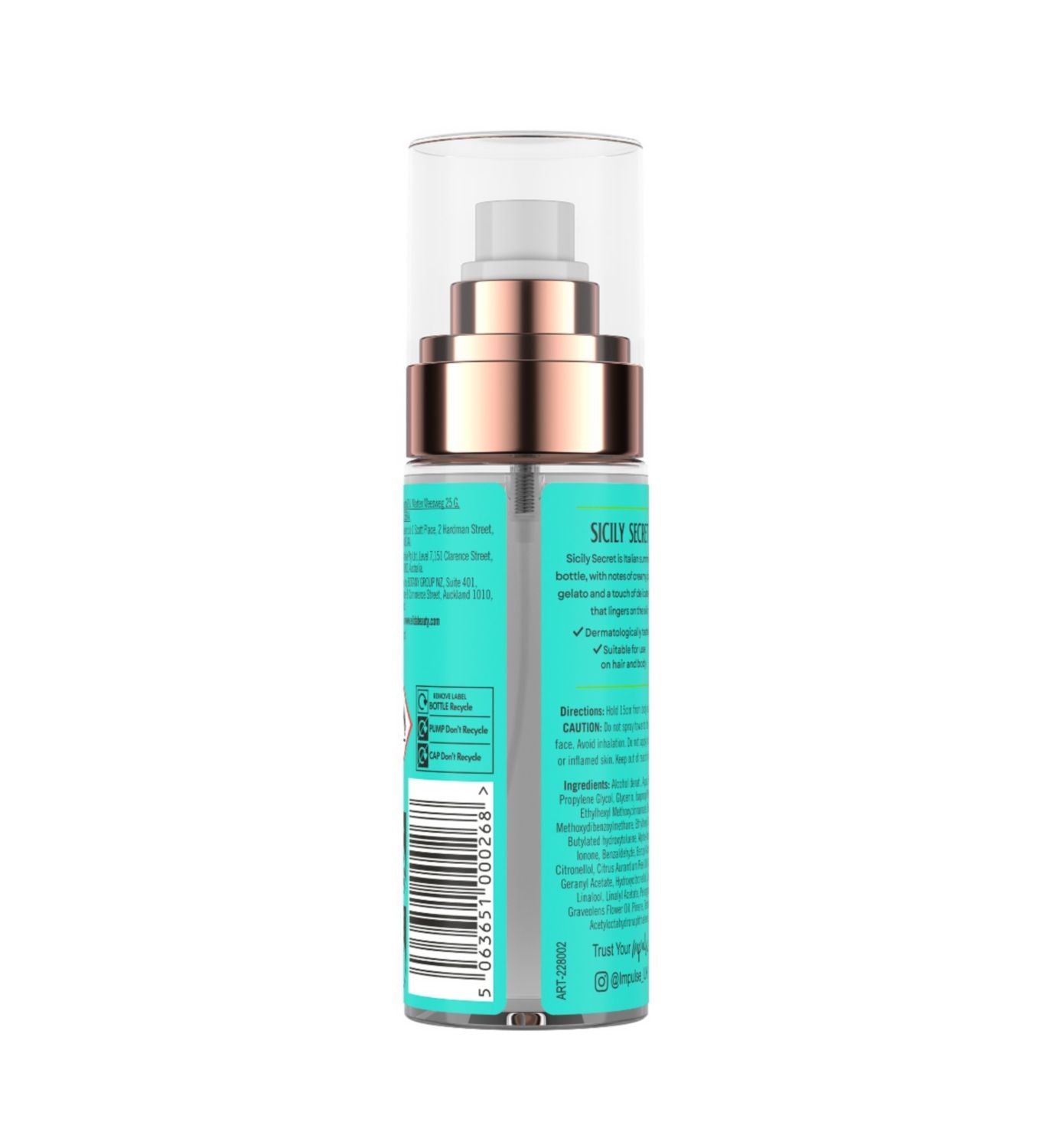 Impulse Sicily Secret hair and body mist 100ml - British product