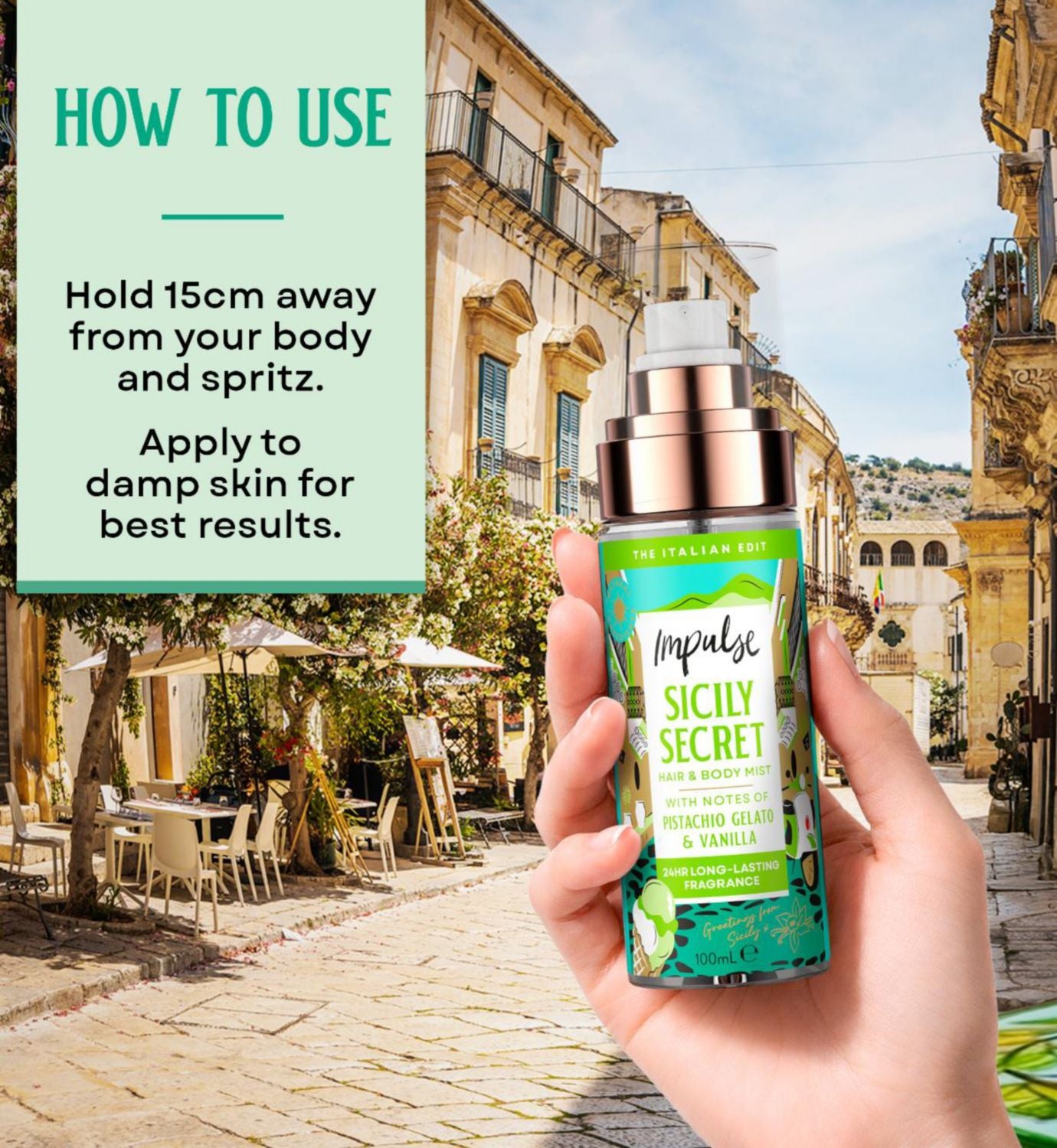 Impulse Sicily Secret hair and body mist 100ml - British product