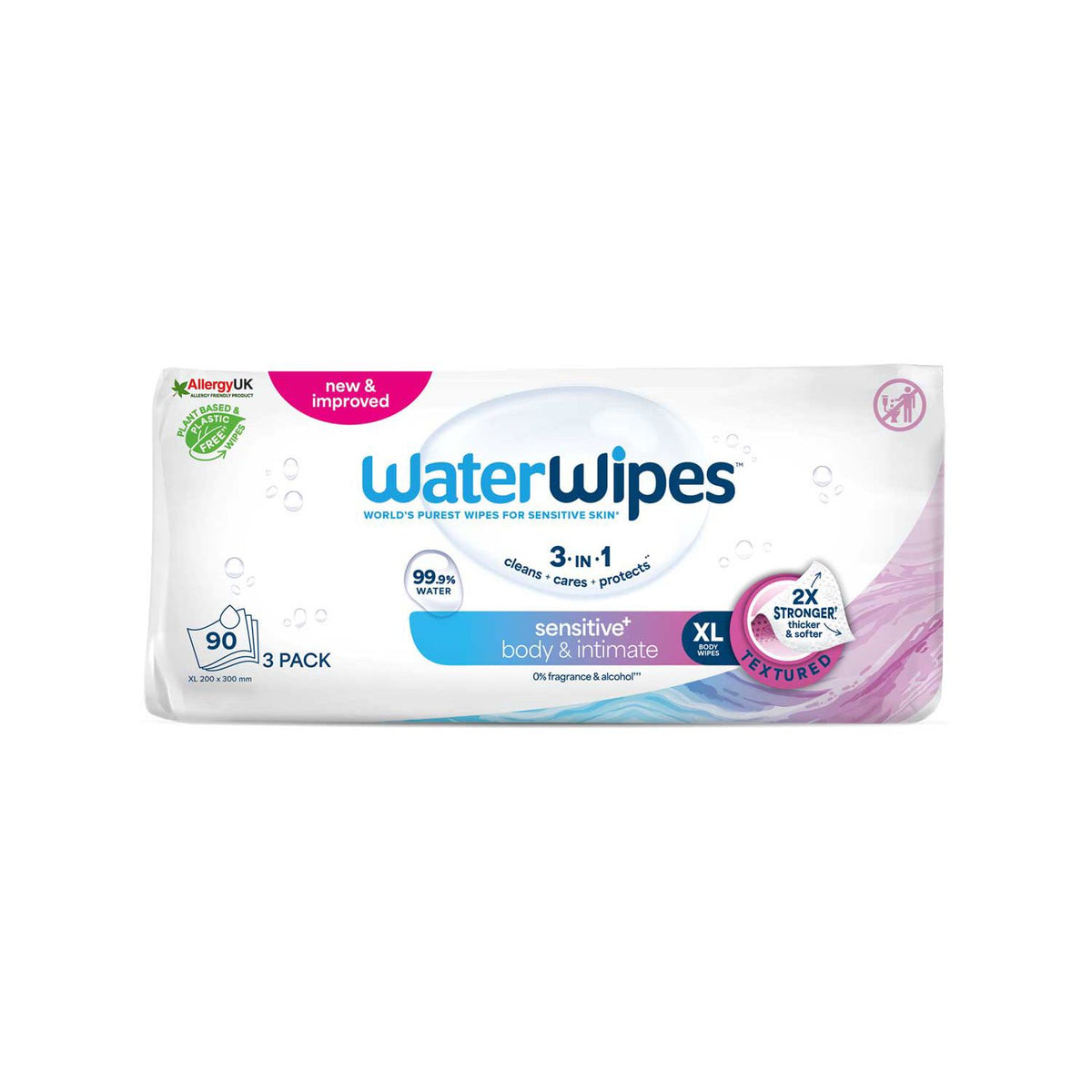 WaterWipes Sensitive+ XL wipes 3x30 pack - British product