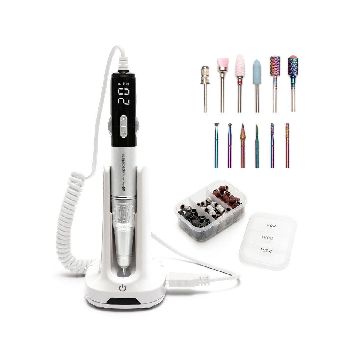 Rio Salon Pro nail drill with ceramic and tungsten bits, imported from the UK