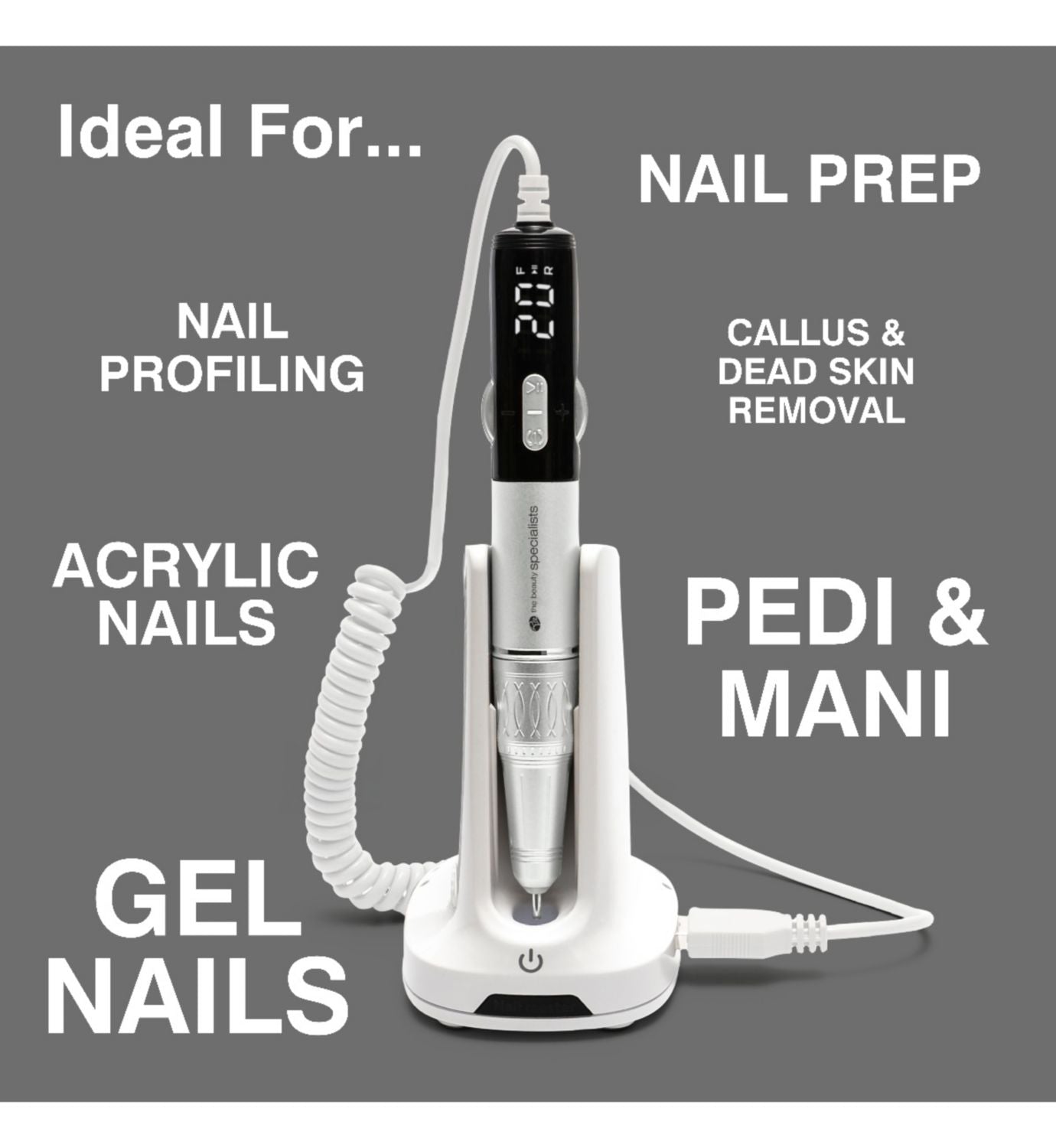 Rio Salon Pro nail drill with ceramic and tungsten bits, imported from the UK