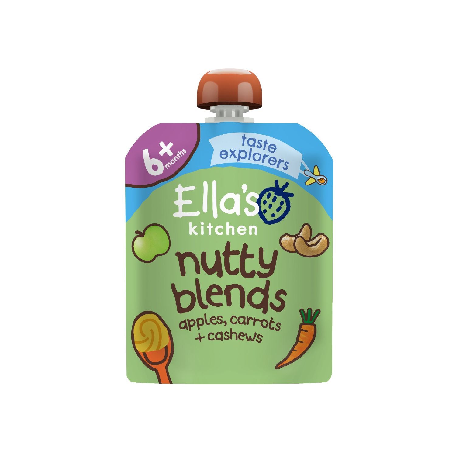 Ella's Kitchen nutty blends apples carrots cashews baby food 85g (British brand)