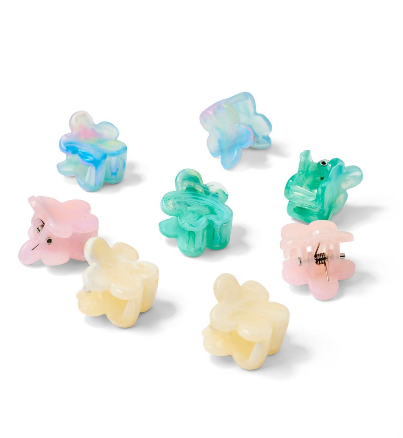 Boots mini flower marble hair clips 8s (British brand)