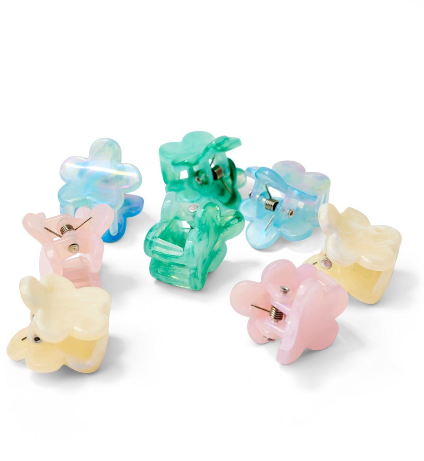 Boots mini flower marble hair clips 8s (British brand)