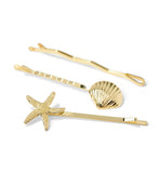 Boots gold shell star fish slide grips pack of 3, UK version