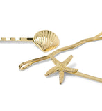 Boots gold shell star fish slide grips pack of 3, UK version