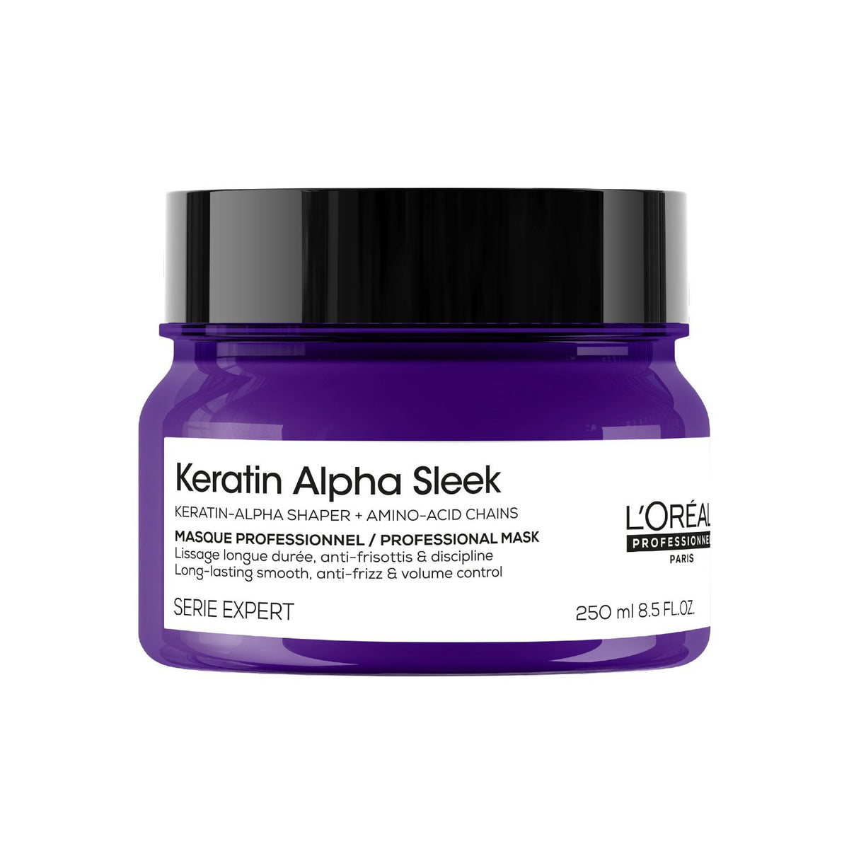 L'Oreal Keratin Alpha Sleek hair mask anti frizz 250ml - British product